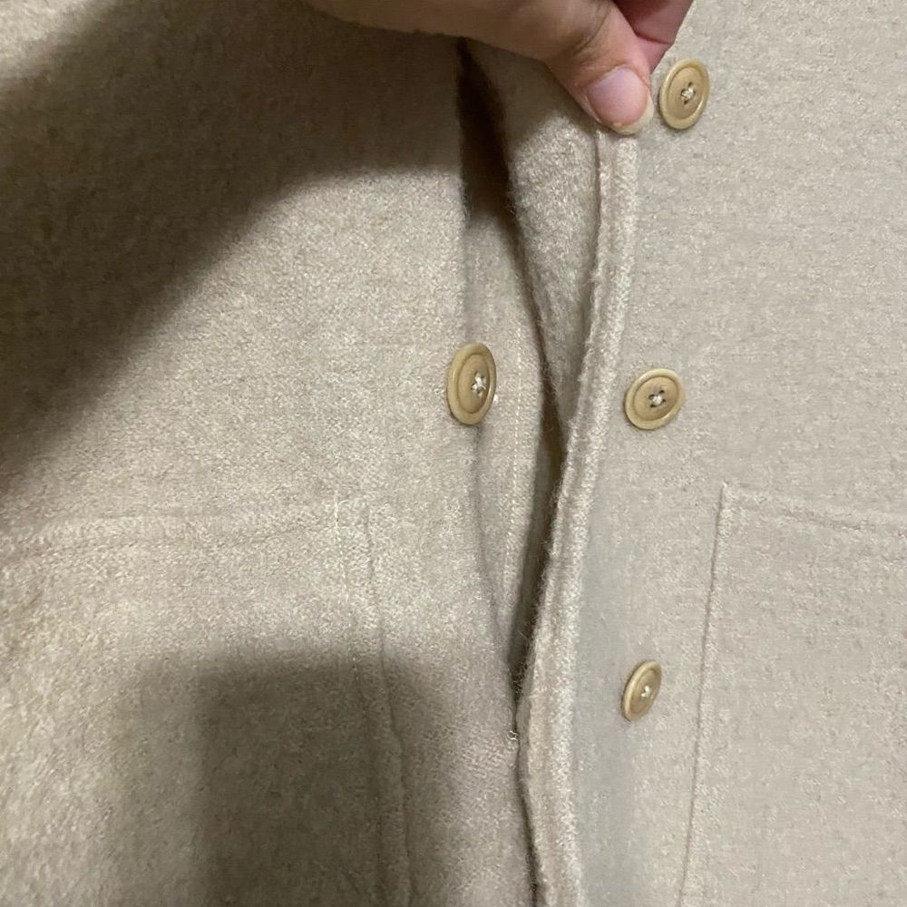 DKNY tan wool button coat - Picture 5 of 11